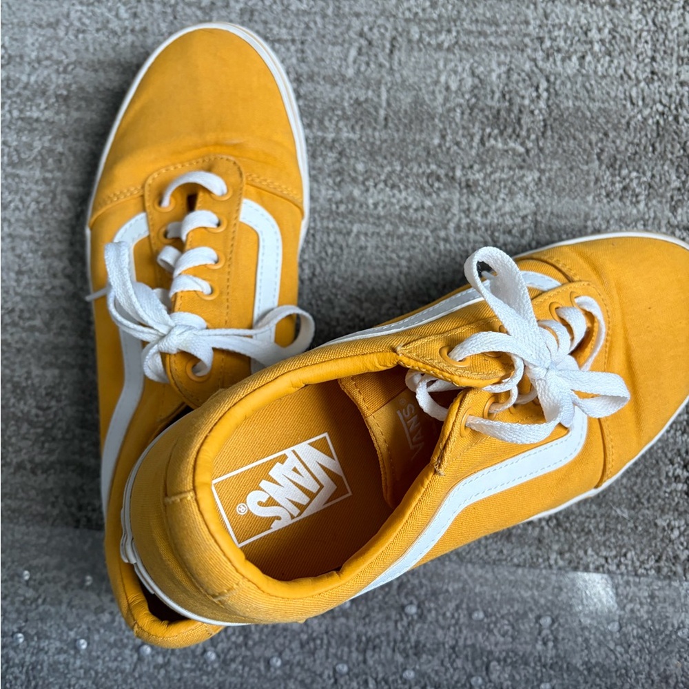 Vans Yellow and White Women's Shoes